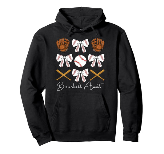 Baseball Aunt Baseball Player Auntie Hoodie - Trendy Graphic Men Women - T-Shirt, Sweatshirt, Hoodie