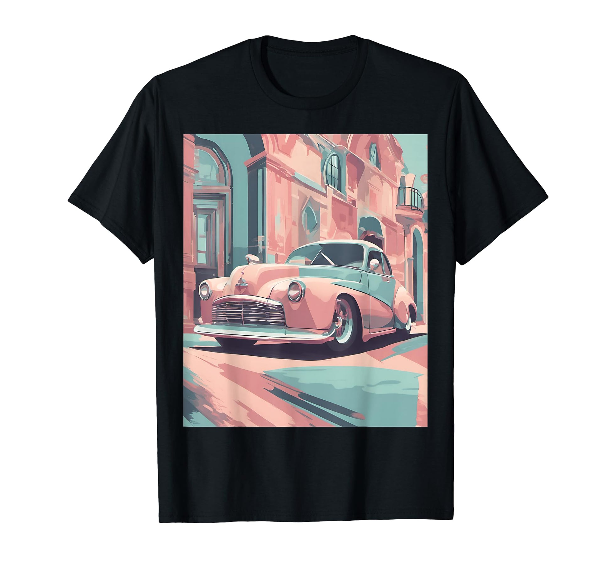 Car Show Pastel Elegance T-Shirt - Custom Art Print for Adults - T-Shirt, Sweatshirt, Hoodie