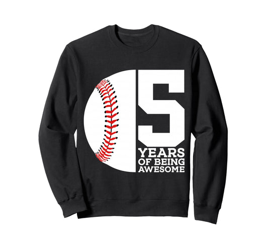5 Years Being Awesome Baseball 5Th Sweatshirt - Unique Graphic Unisex - T-Shirt, Sweatshirt, Hoodie