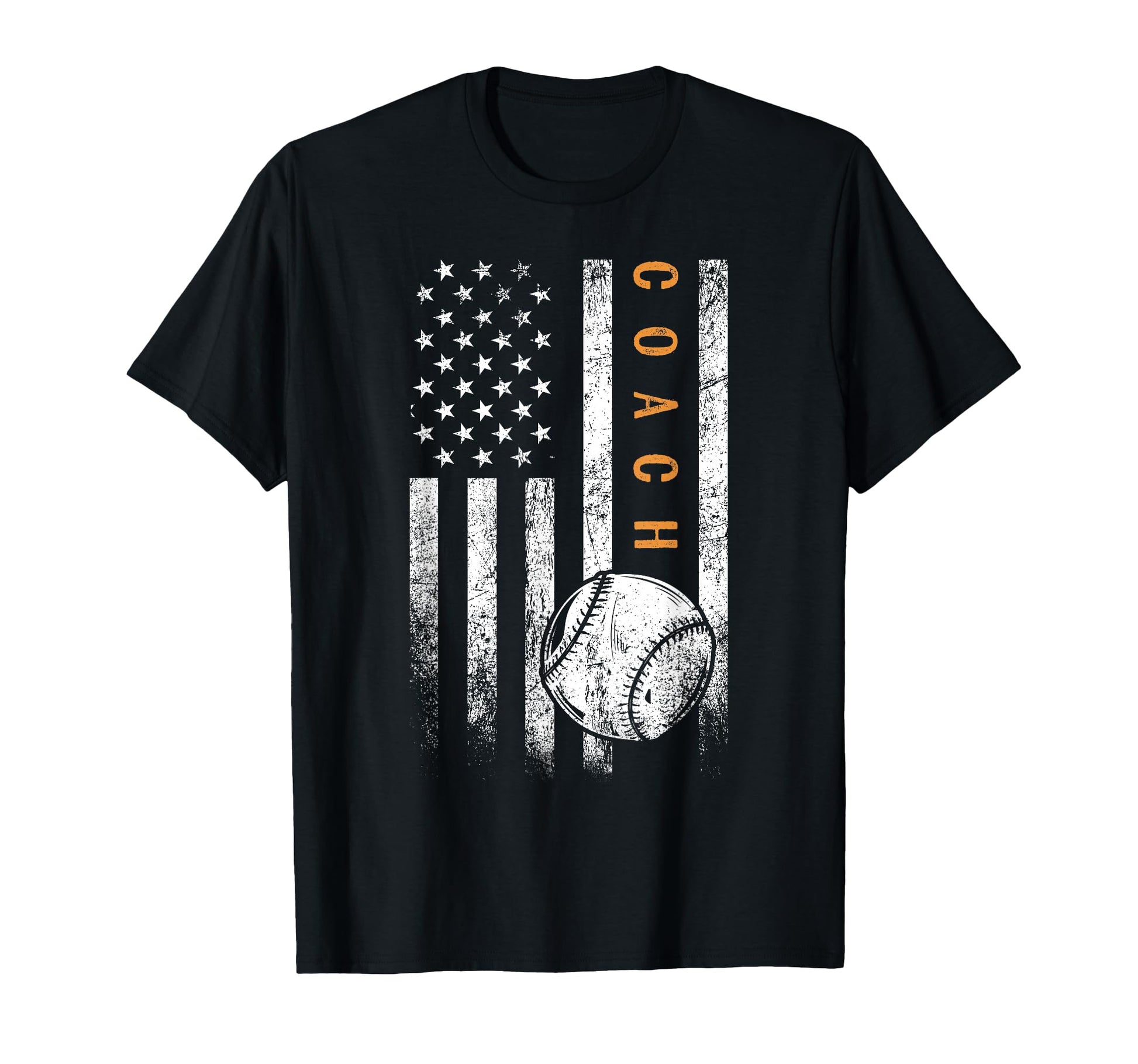 Baseball Coach American Flag Baseball T-Shirt - Trendy Graphic Men Women - T-Shirt, Sweatshirt, Hoodie