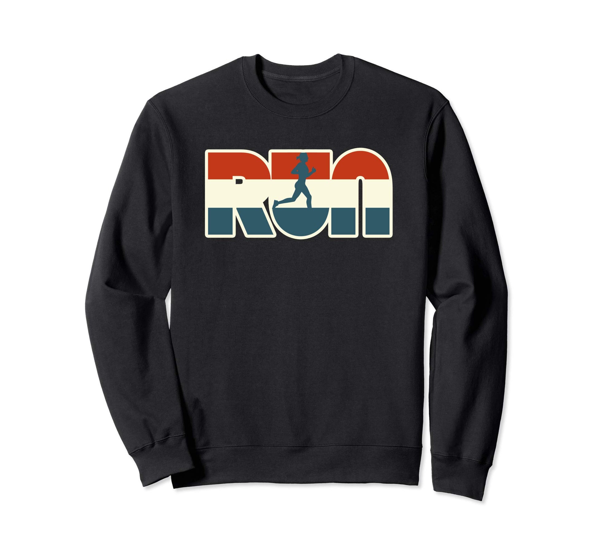 Run Red White Blue Typography Runner Sweatshirt - Unique Graphic for Adults - T-Shirt, Sweatshirt, Hoodie