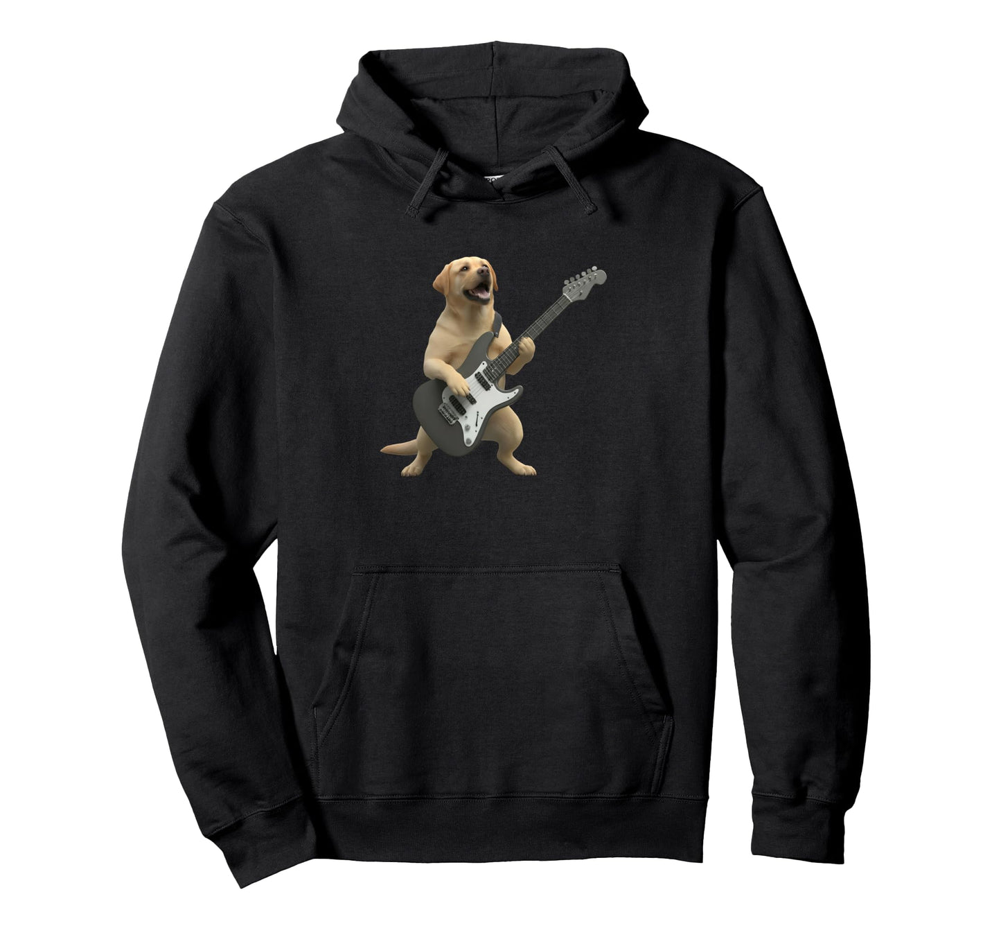 Labrador Playing Electric Guitar Hoodie - Aesthetic Graphic for Adults - T-Shirt, Sweatshirt, Hoodie