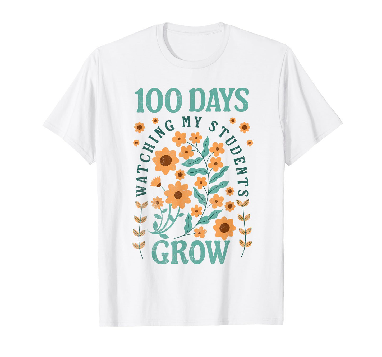 100 Days School Teacher Growing Boho T-Shirt - Minimalist Print Men Women - T-Shirt, Sweatshirt, Hoodie