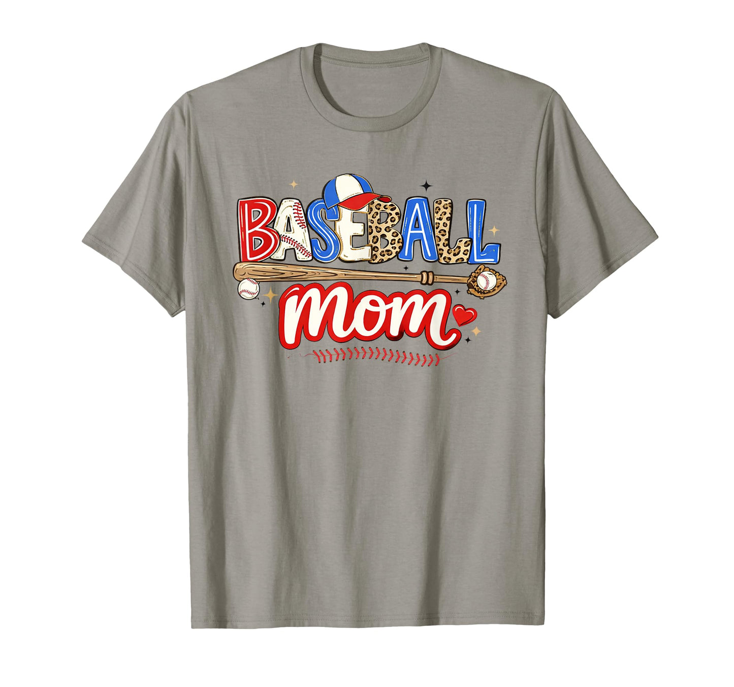 Checkered Baseball Mom Leopard T-Shirt - Fun Novelty Design for Adults - T-Shirt, Sweatshirt, Hoodie