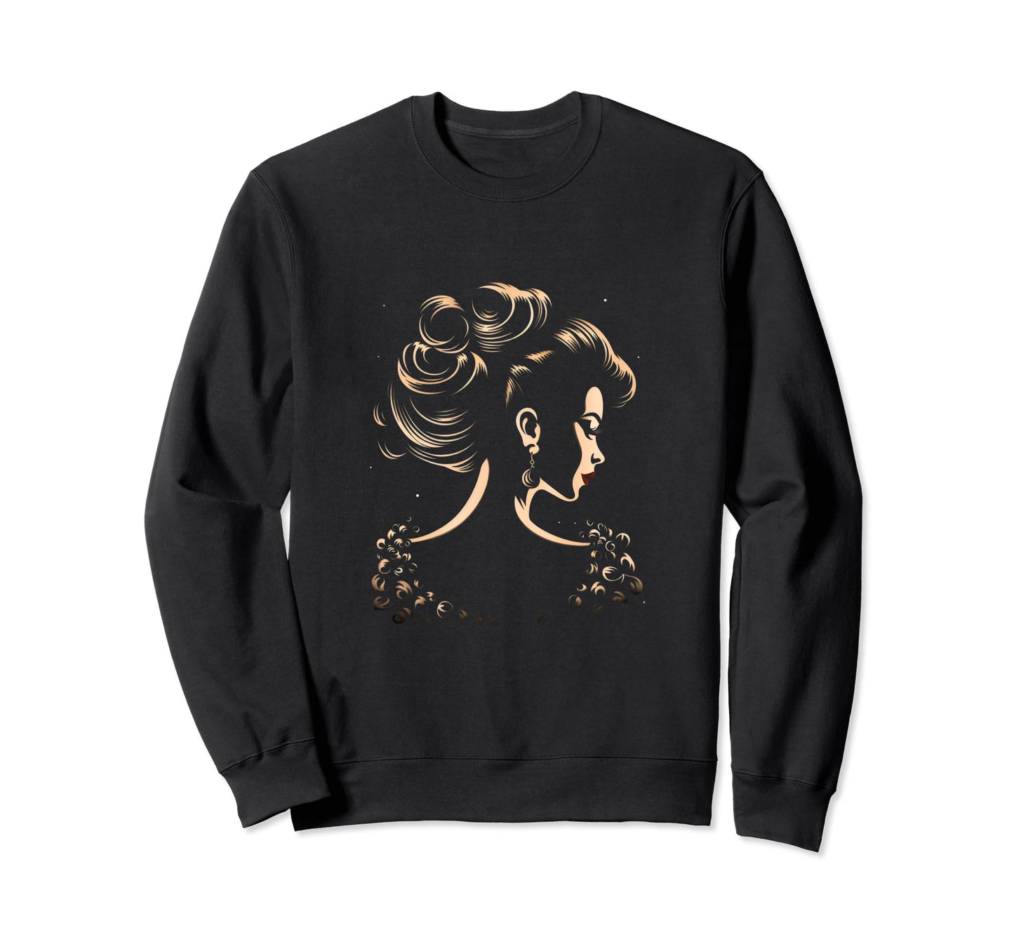 Pinup Hairstyle Silhouette Sweatshirt - Novelty Apparel Men Women - T-Shirt, Sweatshirt, Hoodie