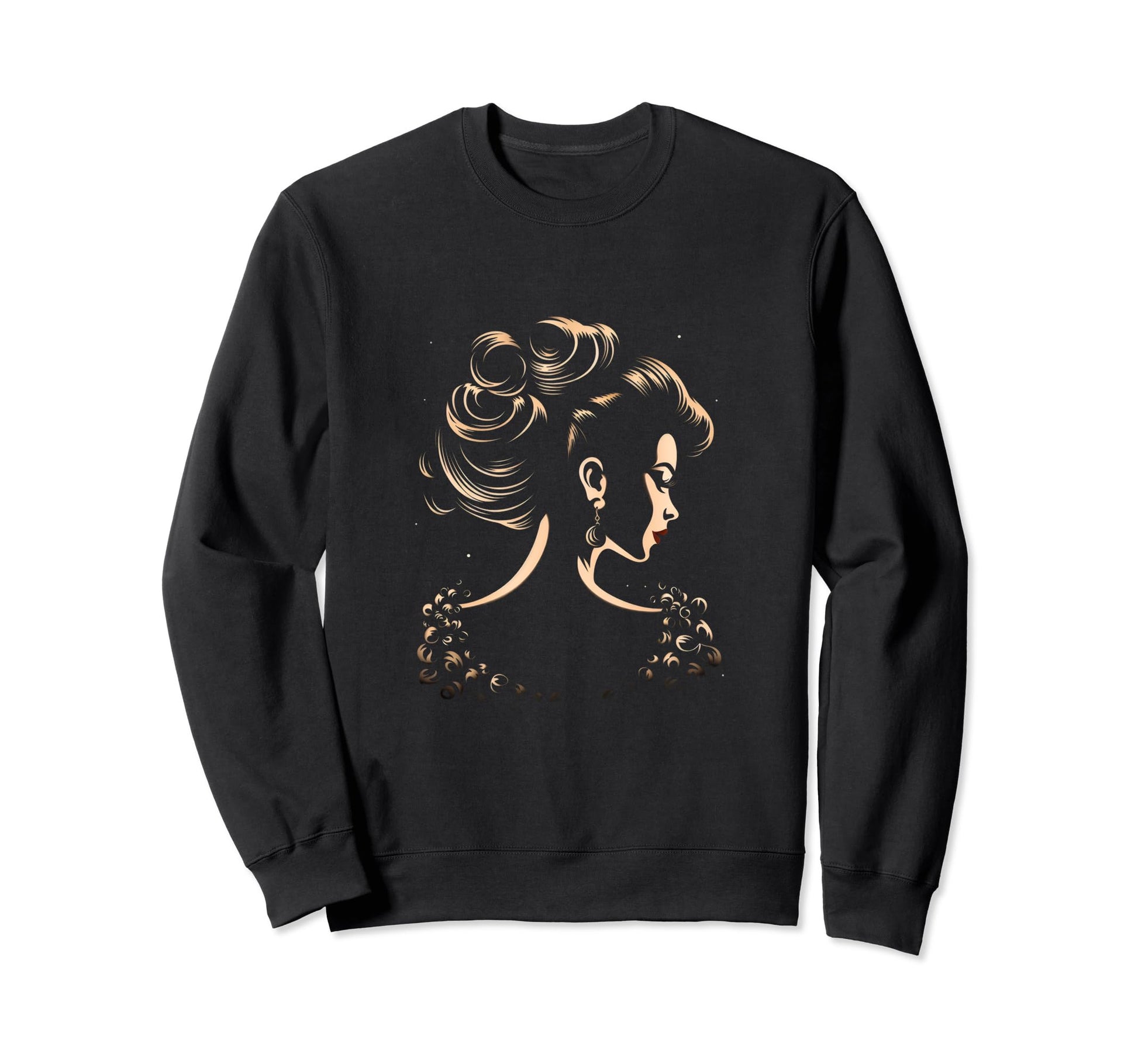 Pinup Hairstyle Silhouette Sweatshirt - Novelty Apparel Men Women - T-Shirt, Sweatshirt, Hoodie