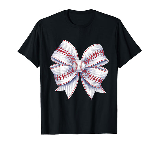Baseball Coquette Bow Baseball Mom T-Shirt - Novelty Apparel for Adults - T-Shirt, Sweatshirt, Hoodie