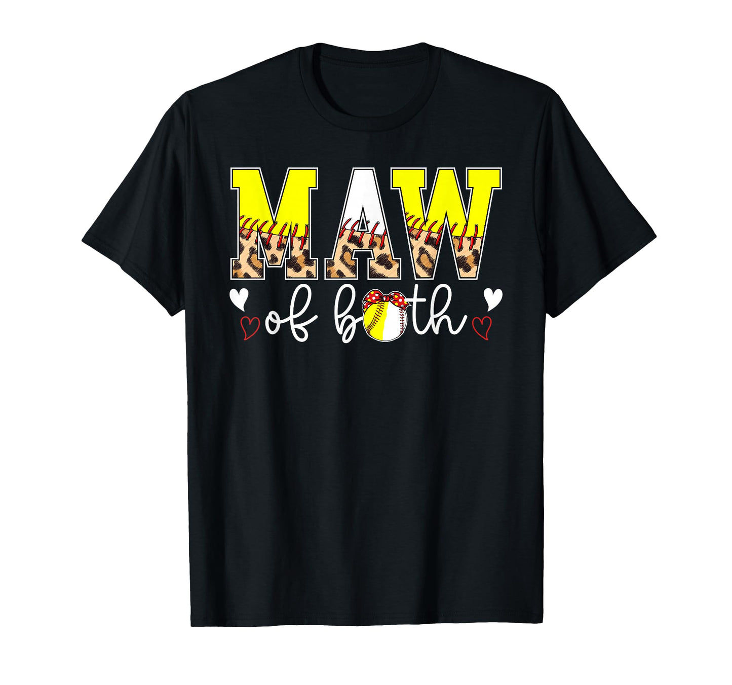 Maw Both Leopard Softball Baseball Maw T-Shirt - Custom Art Print Unisex - T-Shirt, Sweatshirt, Hoodie