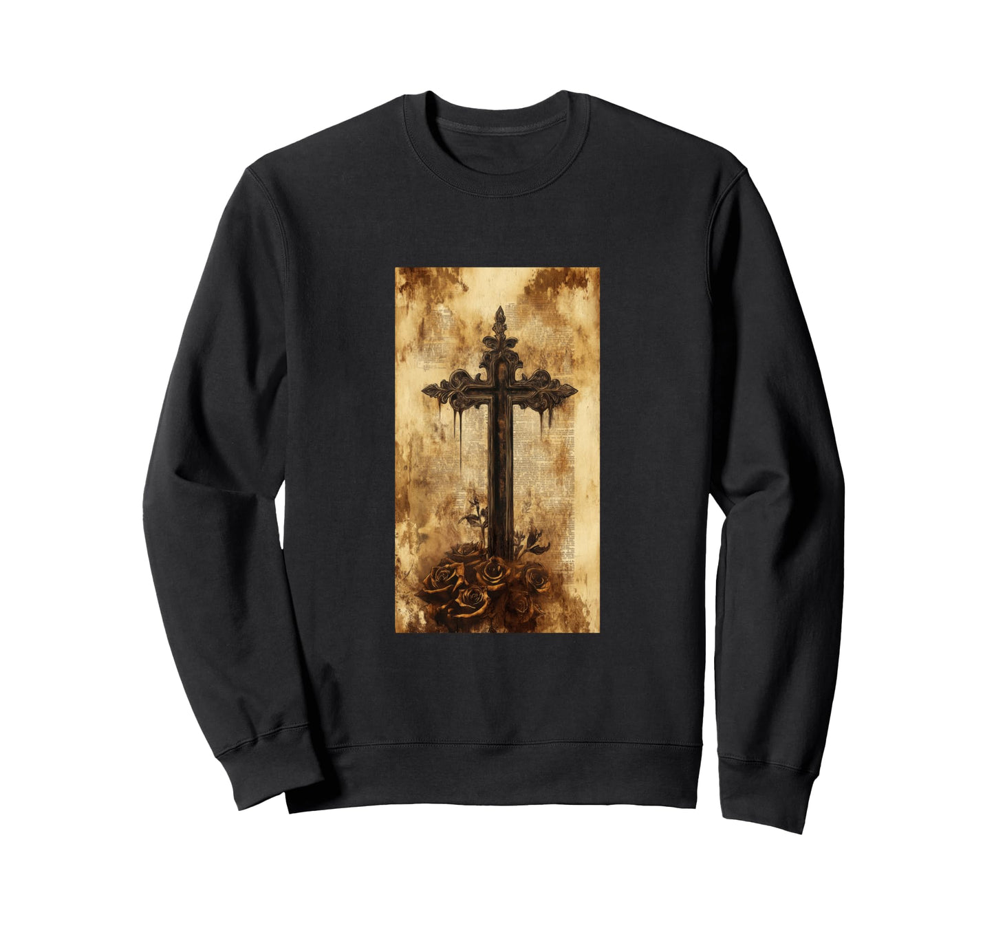 Gothic Cross Grunge Aesthetic Y2K Sweatshirt - Fun Novelty Design Unisex - T-Shirt, Sweatshirt, Hoodie