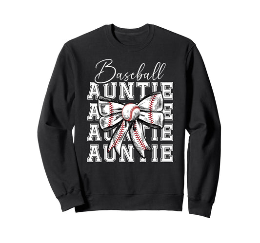 Baseball Auntie Coquette Sweatshirt - Fun Novelty Design for Adults - T-Shirt, Sweatshirt, Hoodie