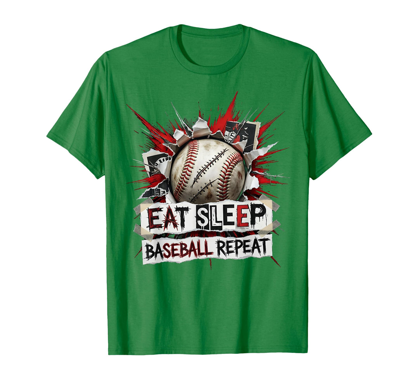 Eat Sleep Baseball Repeat Fan T-Shirt - Streetwear Style Unisex - T-Shirt, Sweatshirt, Hoodie