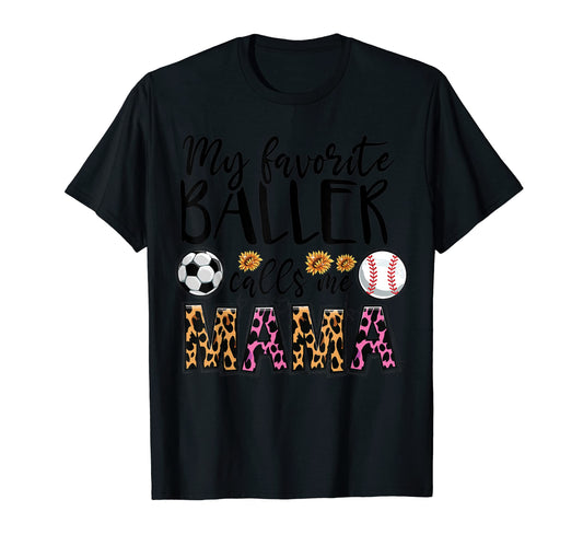 Baseball And Soccer Calls Me Mama T-Shirt - Custom Art Print for Adults - T-Shirt, Sweatshirt, Hoodie