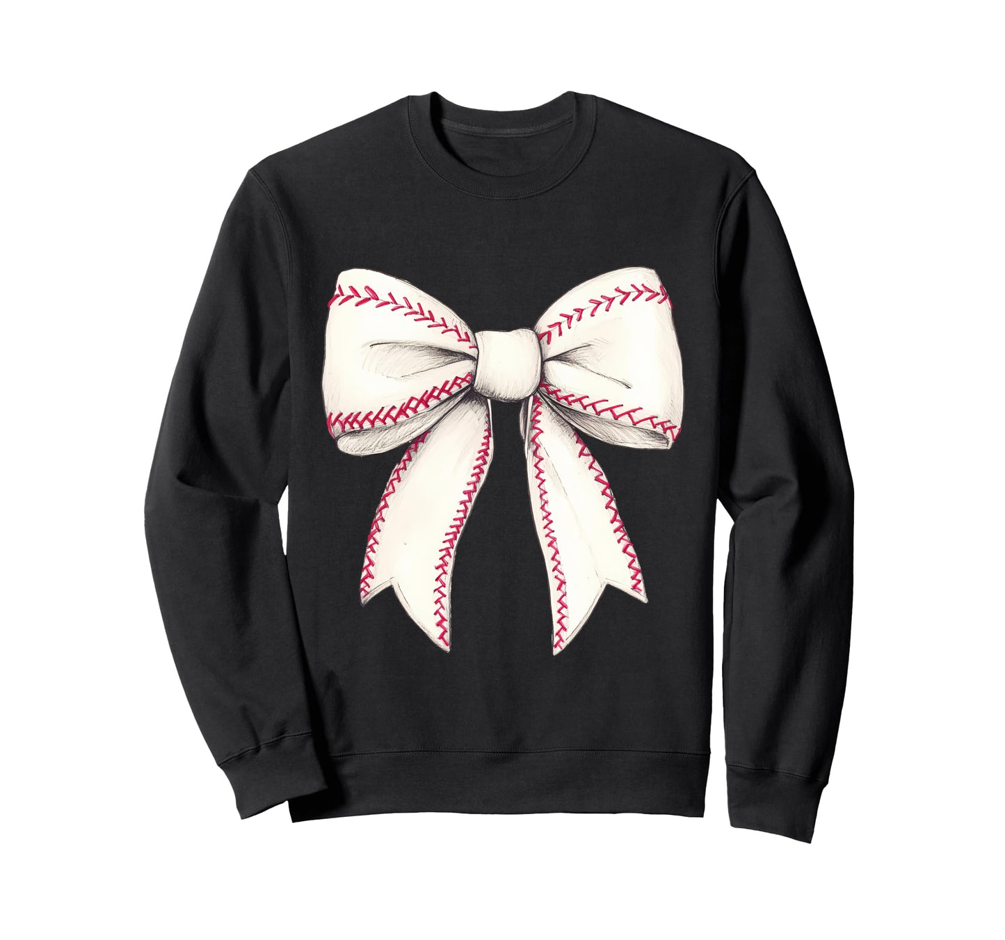 Baseball Coquette Bow Baseball Player Sweatshirt - Minimalist Print Unisex - T-Shirt, Sweatshirt, Hoodie