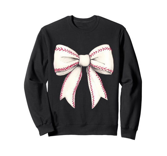 Baseball Coquette Bow Baseball Player Sweatshirt - Minimalist Print Unisex - T-Shirt, Sweatshirt, Hoodie
