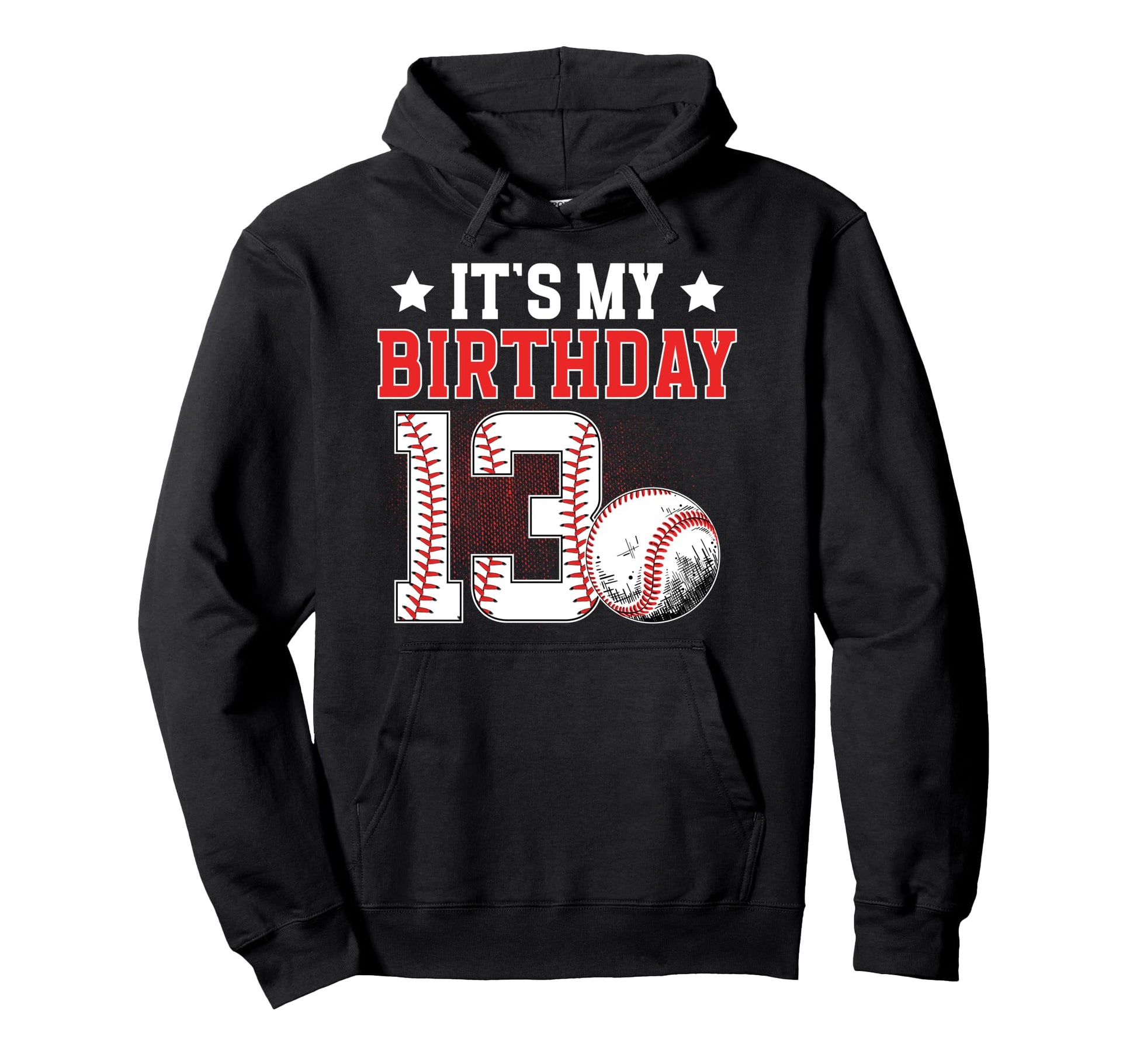 13Th Baseball Birthday Party 13 Year Hoodie - Trendy Graphic for Adults - T-Shirt, Sweatshirt, Hoodie