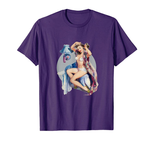 1940S Pin Up Sexy American Art T-Shirt - Novelty Apparel Men Women - T-Shirt, Sweatshirt, Hoodie