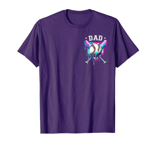 Baseball Ice Cream Drip Dad And Mom T-Shirt - Aesthetic Graphic for Adults - T-Shirt, Sweatshirt, Hoodie