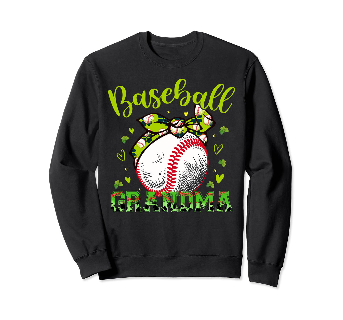 Baseball Grandma Headband Leopard Sweatshirt - Aesthetic Graphic Men Women - T-Shirt, Sweatshirt, Hoodie