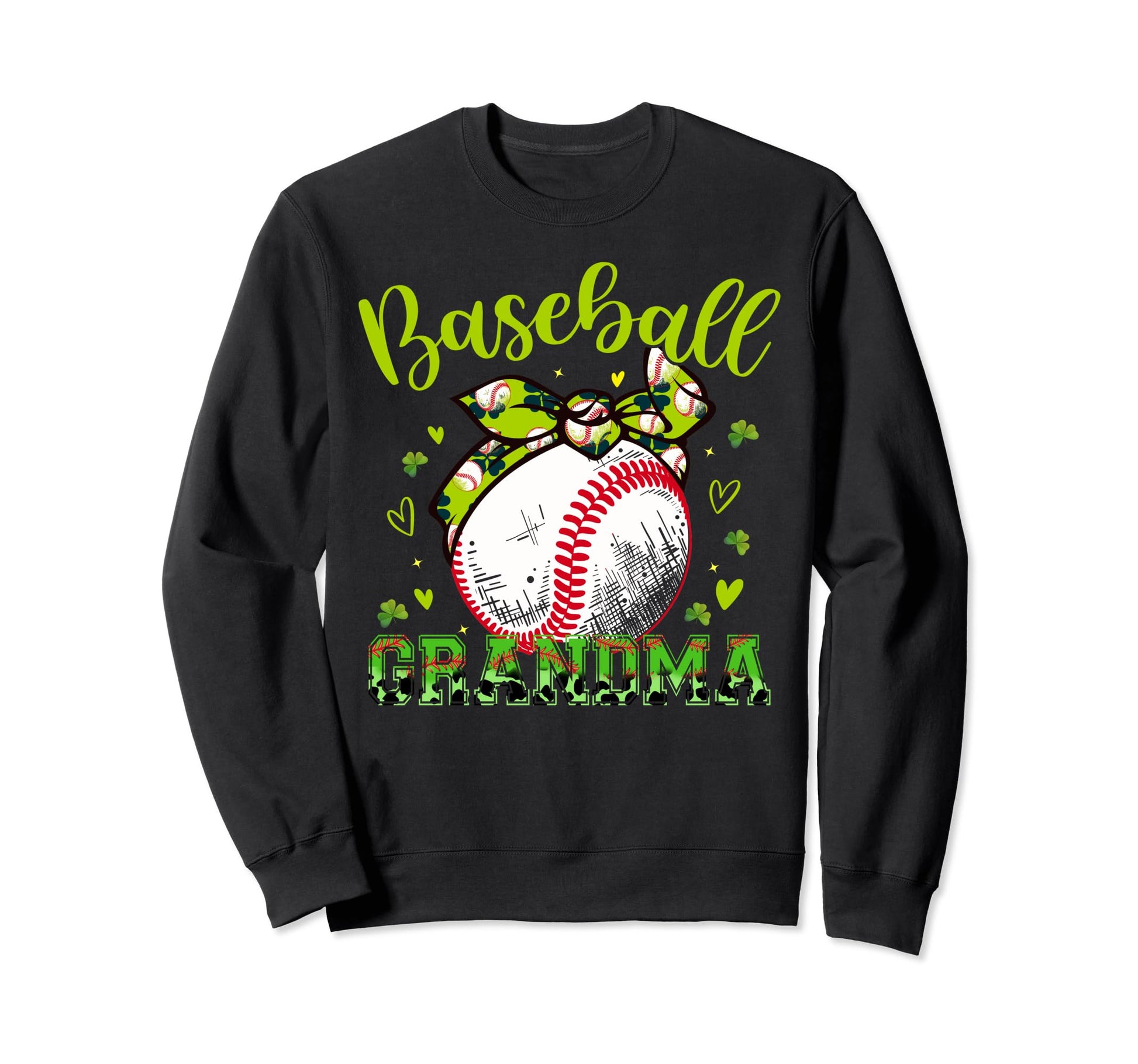 Baseball Grandma Headband Leopard Sweatshirt - Aesthetic Graphic Men Women - T-Shirt, Sweatshirt, Hoodie