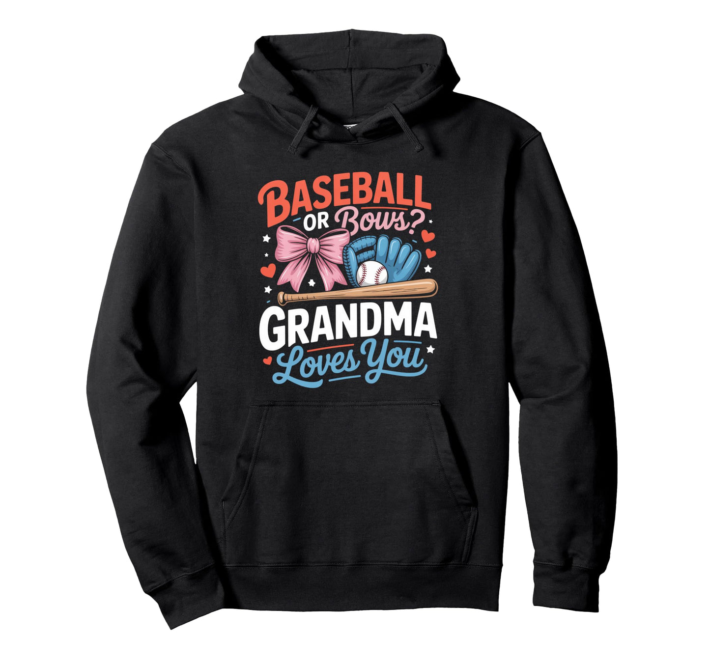 Gender Reveal Baseball Or Bows Hoodie - Casual Everyday Wear for Adults - T-Shirt, Sweatshirt, Hoodie