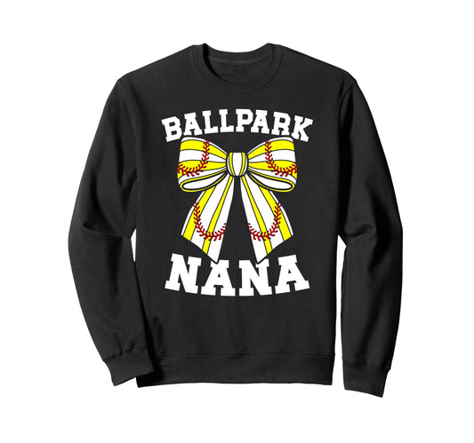 Ballpark Nana Grandma Softball Sweatshirt - Custom Art Print Men Women - T-Shirt, Sweatshirt, Hoodie