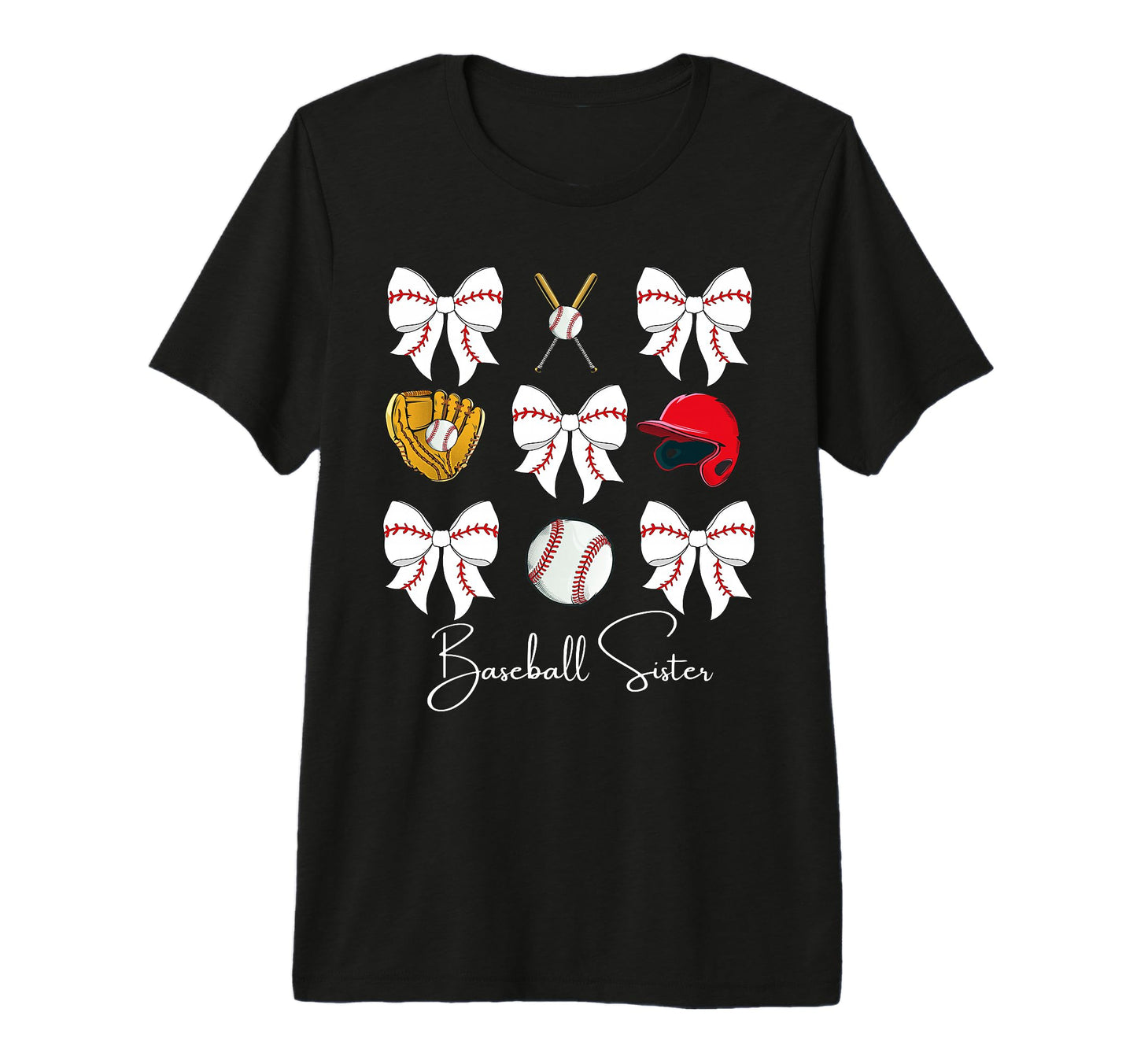 Baseball Sister Coquette Bow Cheer T-Shirt - Streetwear Style Unisex - T-Shirt, Sweatshirt, Hoodie