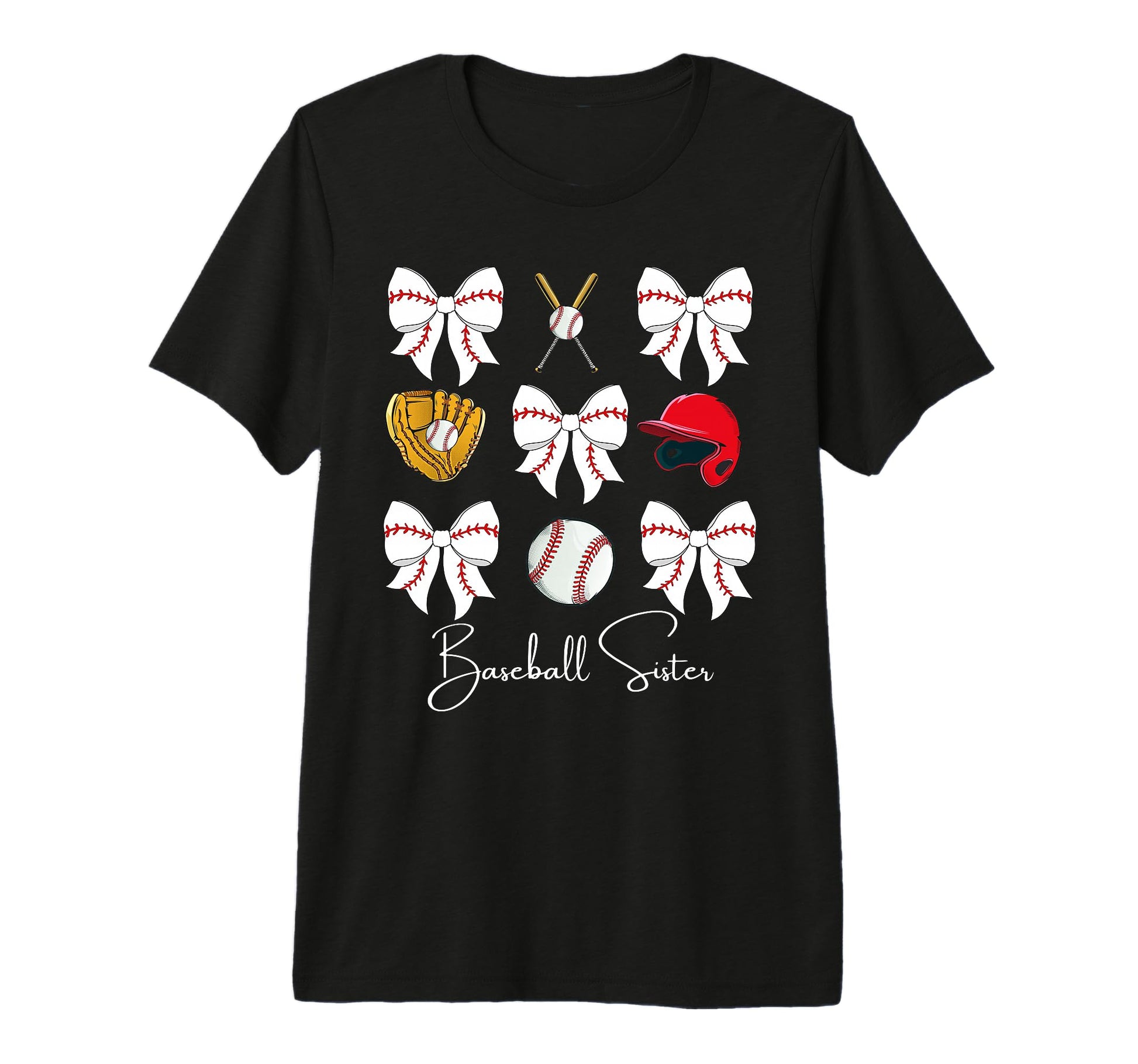 Baseball Sister Coquette Bow Cheer T-Shirt - Streetwear Style Unisex - T-Shirt, Sweatshirt, Hoodie