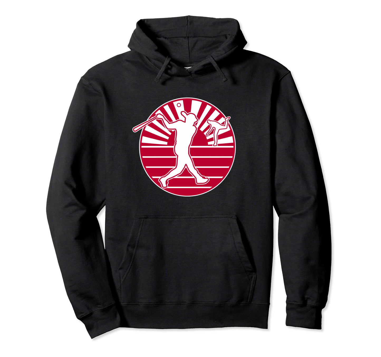 Japanese Flag Baseball Home Run Hoodie - Minimalist Print for Adults - T-Shirt, Sweatshirt, Hoodie
