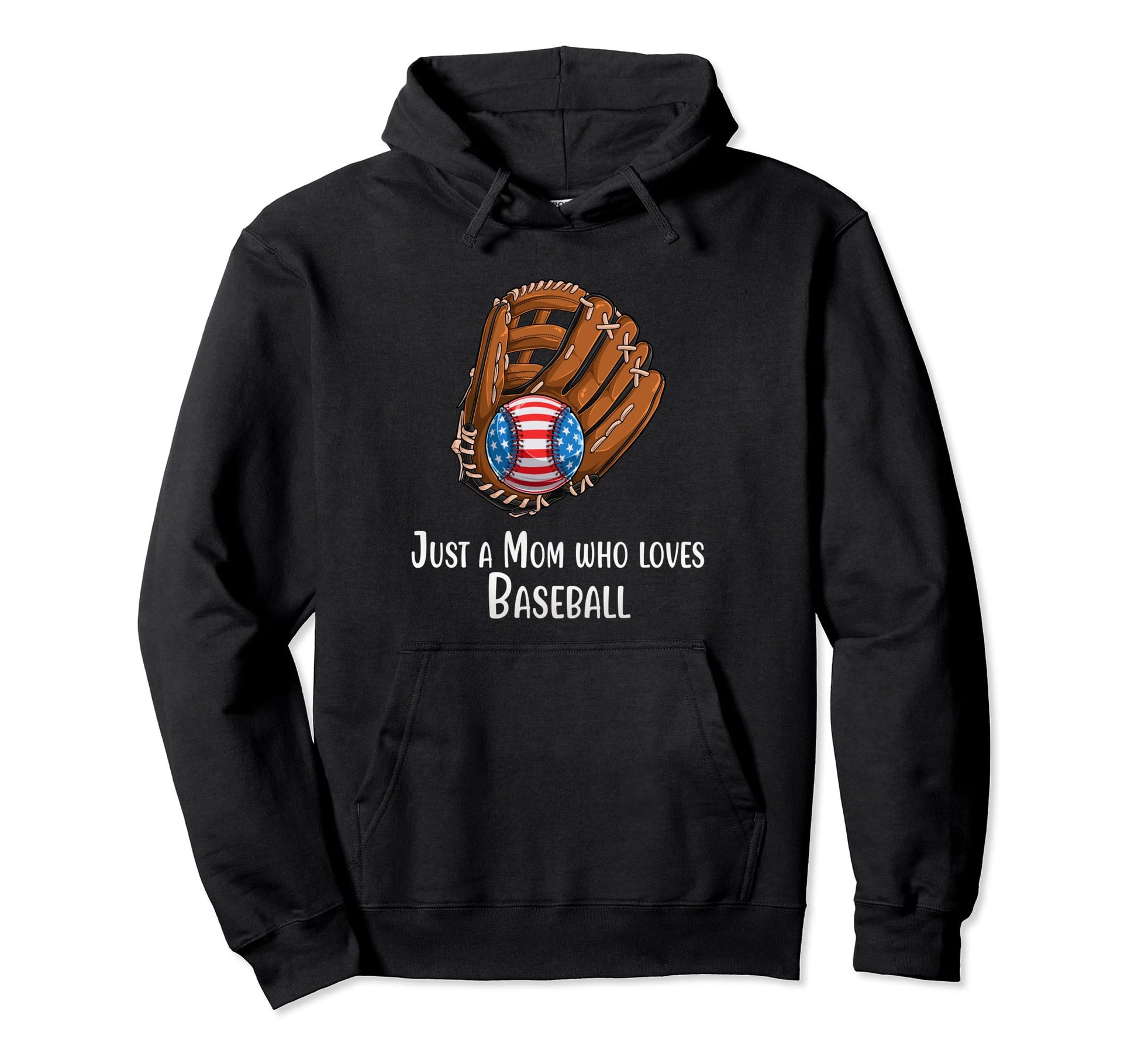 Just Mom Who Loves Baseball Baseball Hoodie - Minimalist Print Unisex - T-Shirt, Sweatshirt, Hoodie