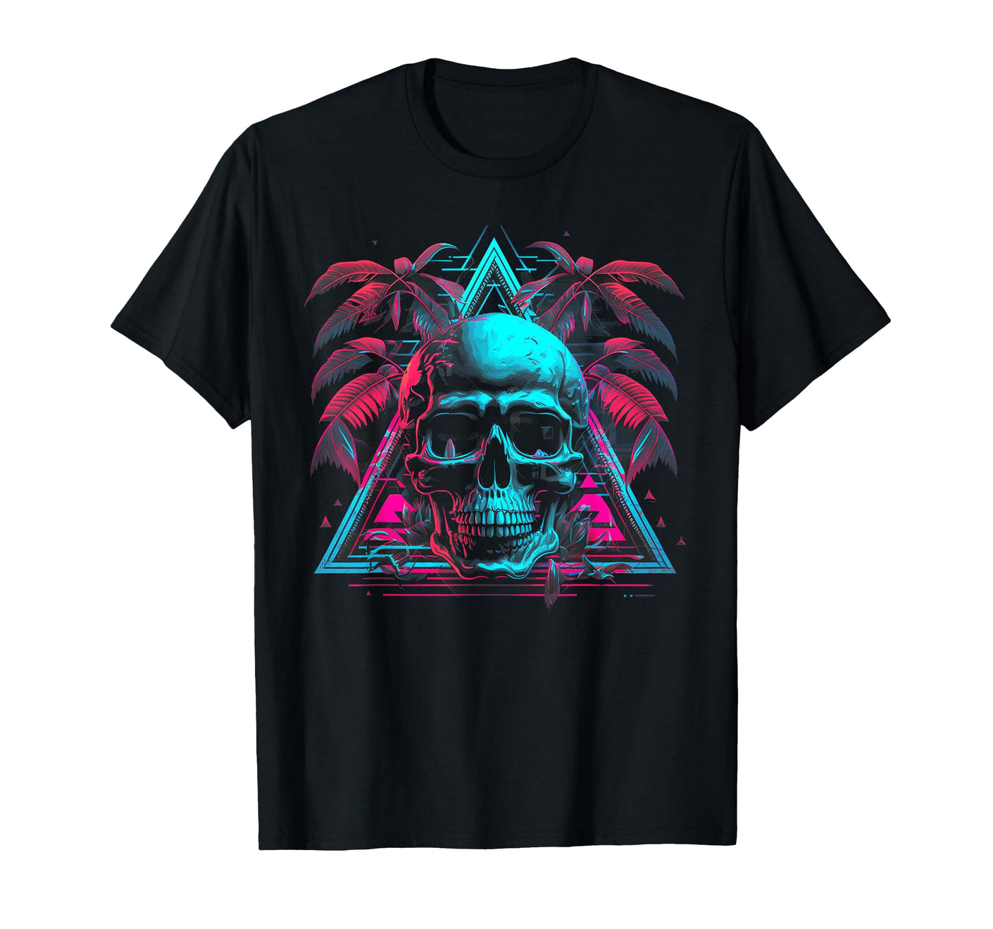 Skull Vaporwave Retrowave Aesthetic T-Shirt - Novelty Apparel for Adults - T-Shirt, Sweatshirt, Hoodie