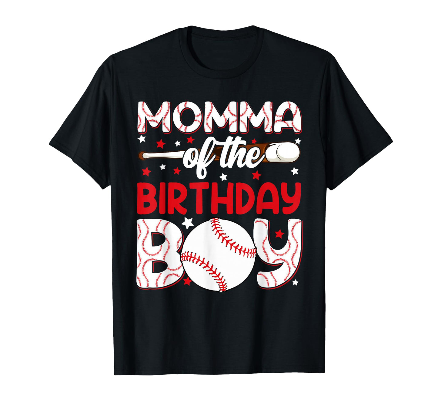 Momma Birthday Baseball Party Family T-Shirt - Minimalist Print for Adults - T-Shirt, Sweatshirt, Hoodie
