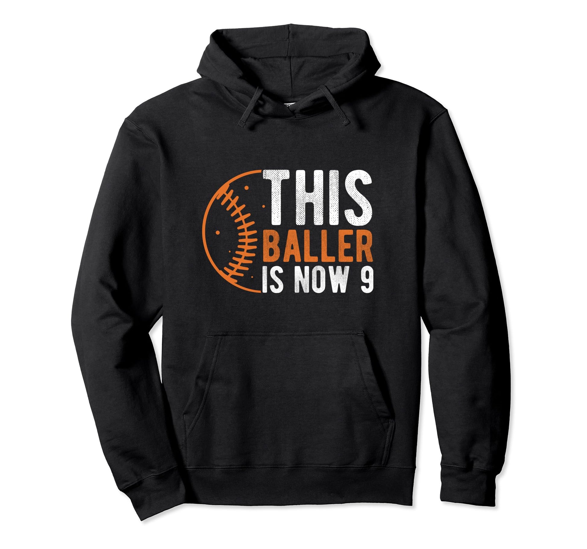 This Baller Is Now 9Th Birthday Baseball Hoodie - Unique Graphic Men Women - T-Shirt, Sweatshirt, Hoodie