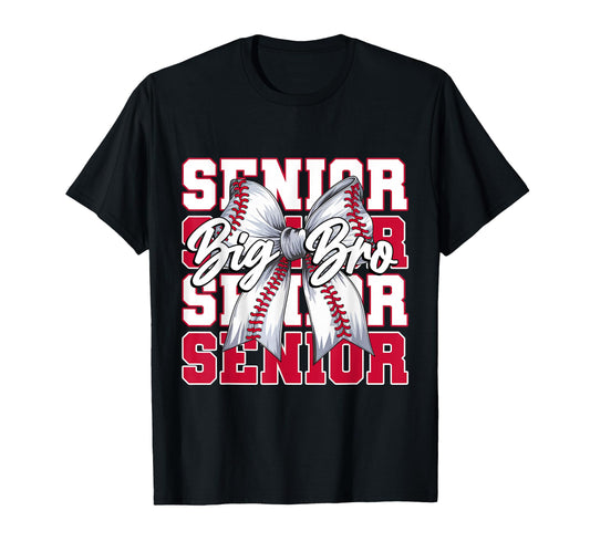 Baseball Big Bro Senior 2026 Coquette T-Shirt - Novelty Apparel for Adults - T-Shirt, Sweatshirt, Hoodie