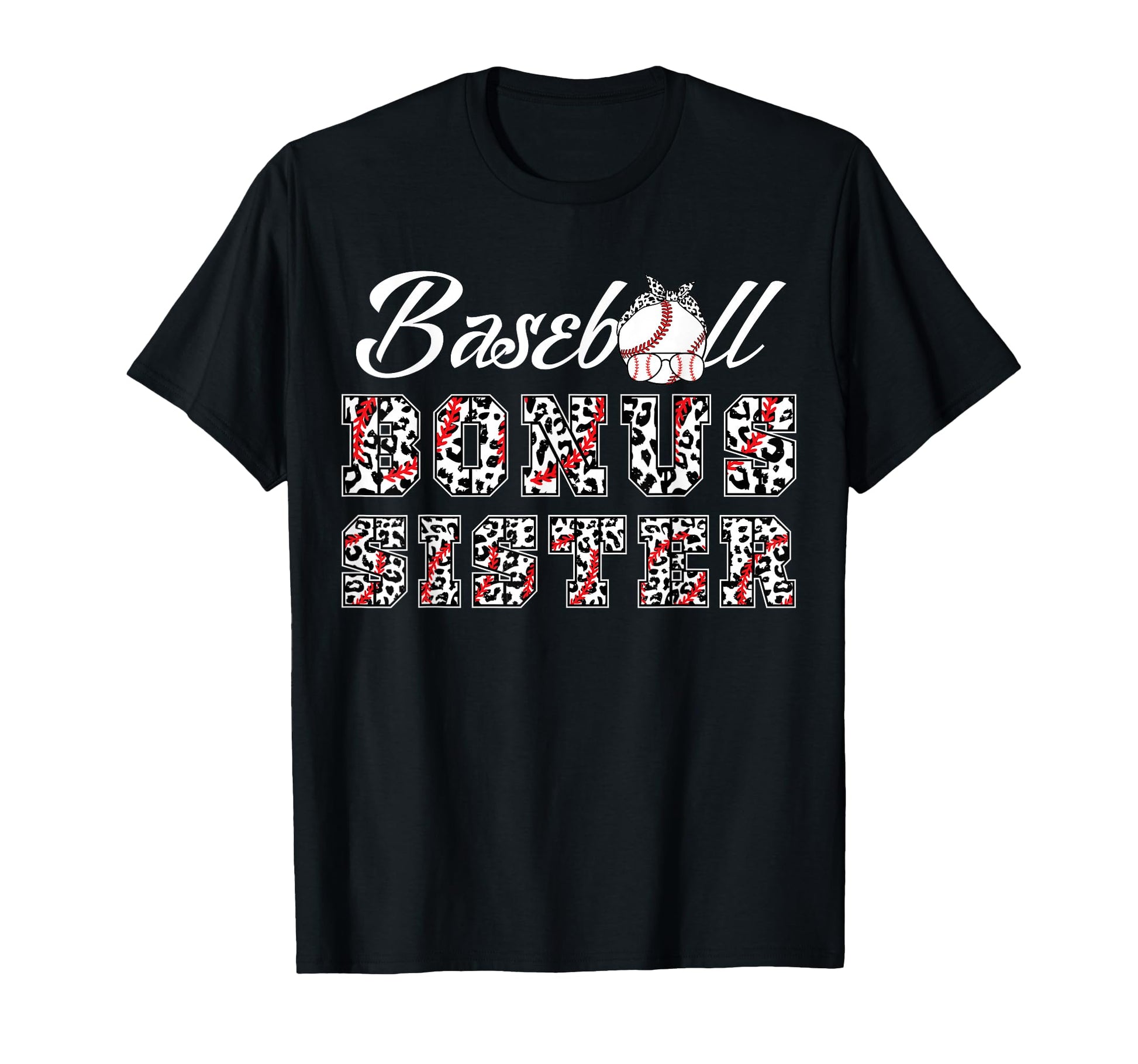 Baseball Bonus Sister Leopard Game Day T-Shirt - Unique Graphic for Adults - T-Shirt, Sweatshirt, Hoodie