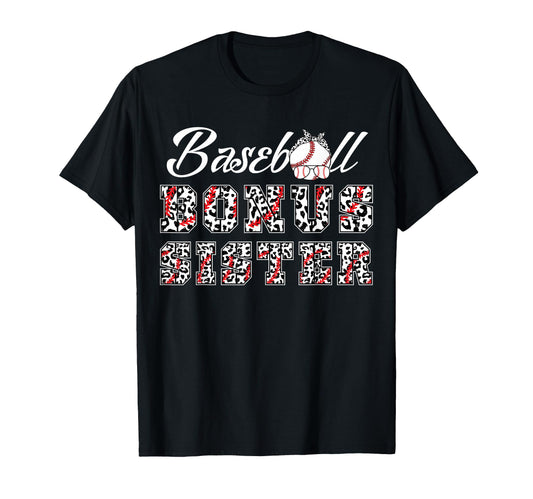 Baseball Bonus Sister Leopard Game Day T-Shirt - Unique Graphic for Adults - T-Shirt, Sweatshirt, Hoodie