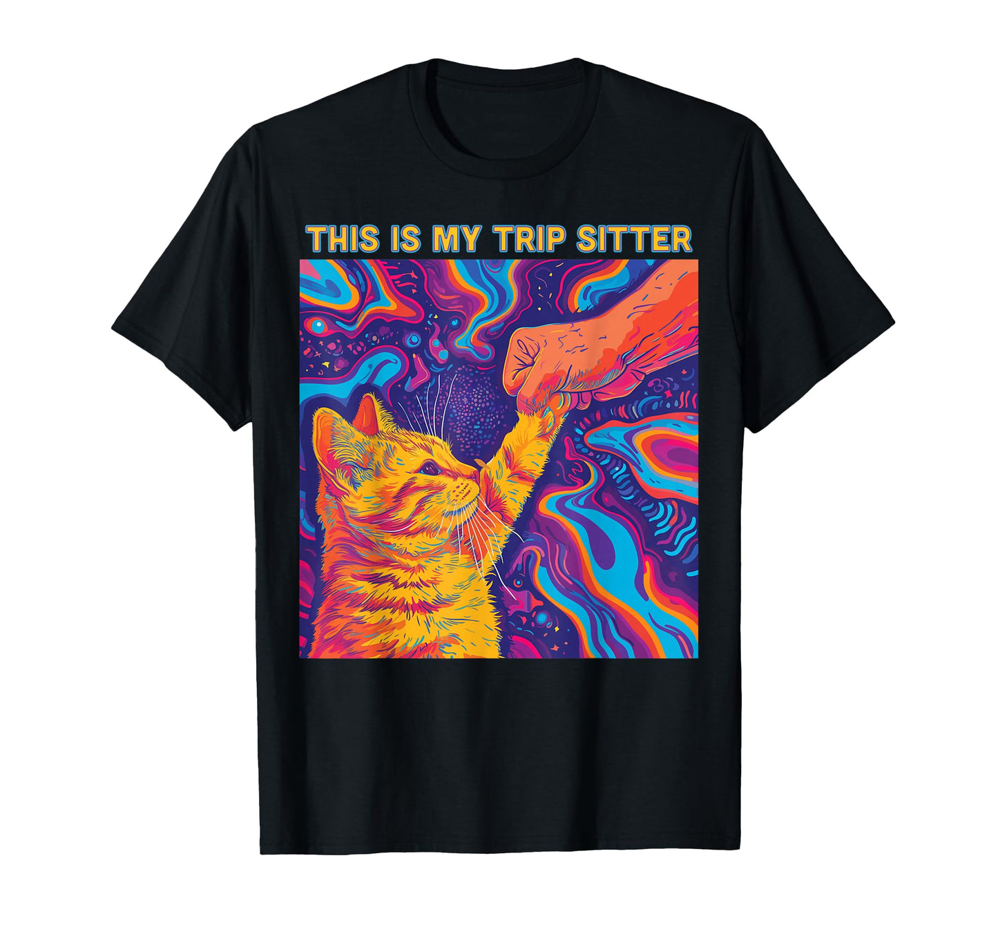 Psychedelic Cat Lover Trippy T-Shirt - Aesthetic Graphic for Adults - T-Shirt, Sweatshirt, Hoodie