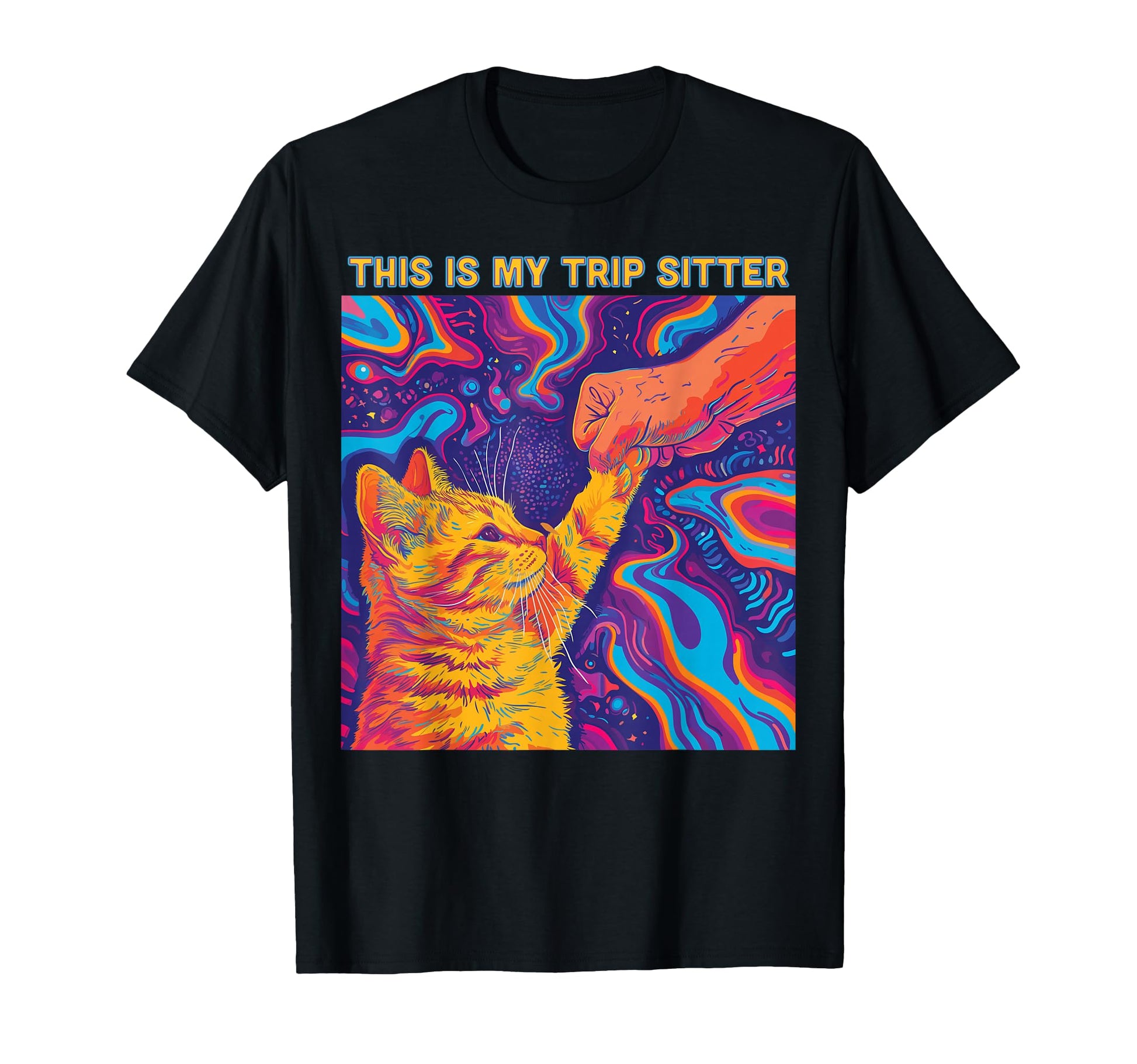 Psychedelic Cat Lover Trippy T-Shirt - Aesthetic Graphic for Adults - T-Shirt, Sweatshirt, Hoodie