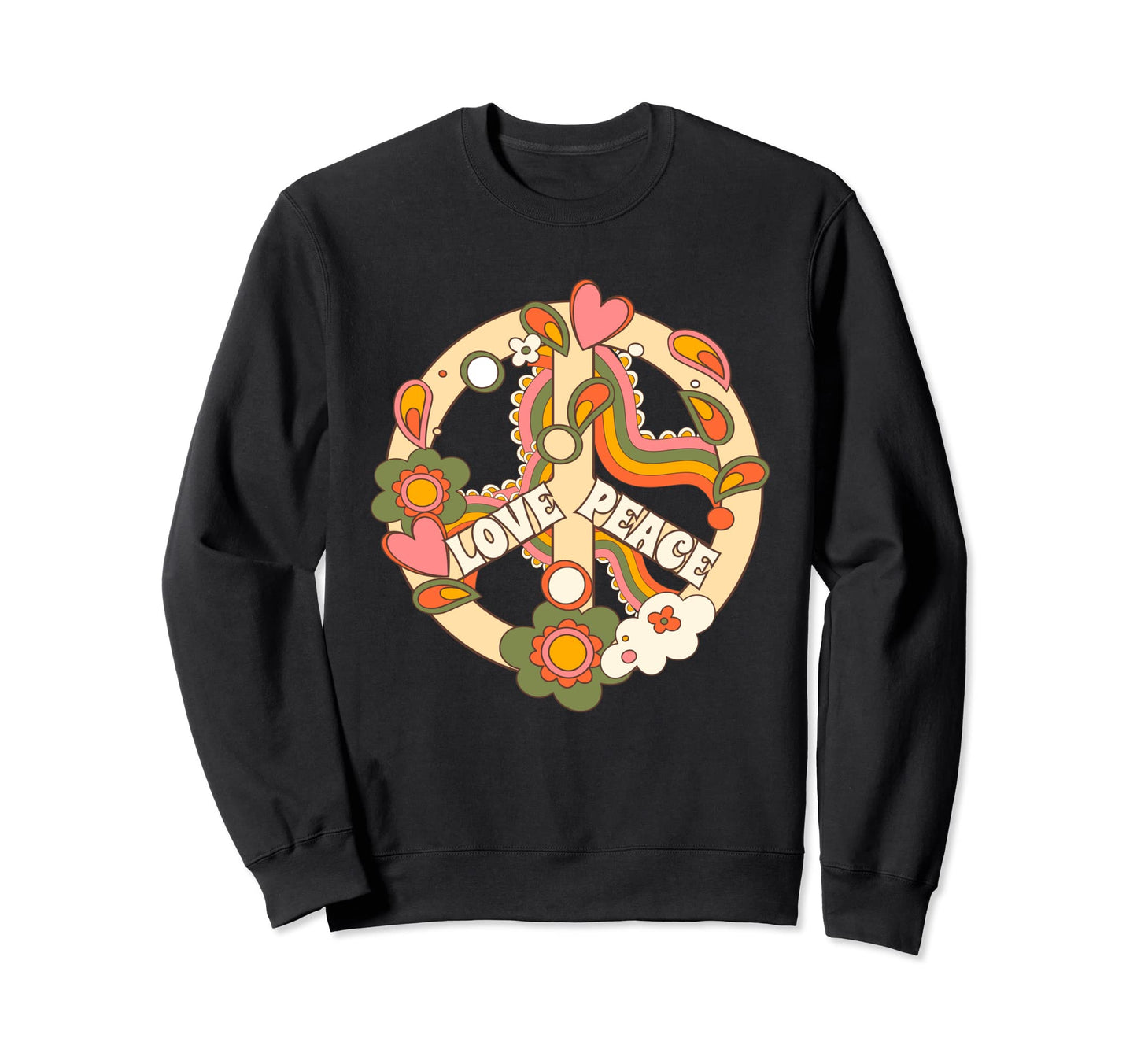 Peace Symbol I Hippie Life I Sweatshirt - Novelty Apparel for Adults - T-Shirt, Sweatshirt, Hoodie