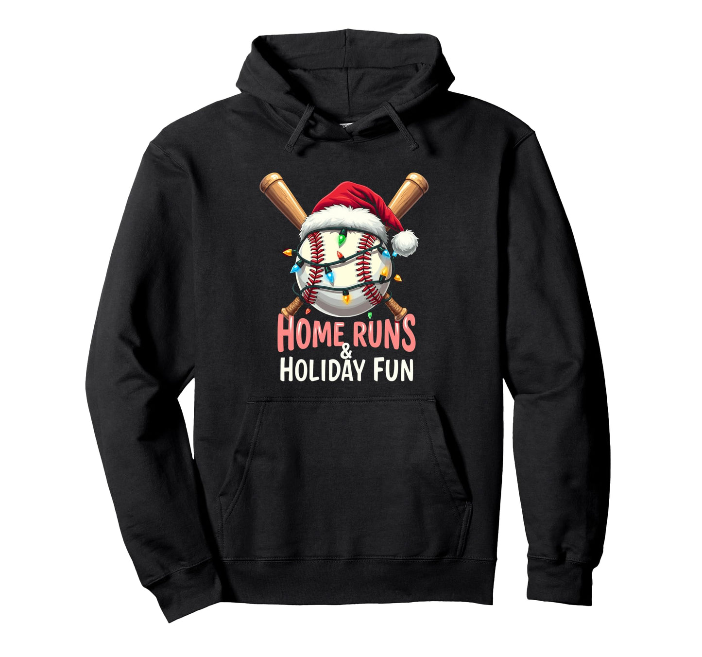Home Runs Holiday Fun Baseball Hoodie - Casual Everyday Wear for Adults - T-Shirt, Sweatshirt, Hoodie