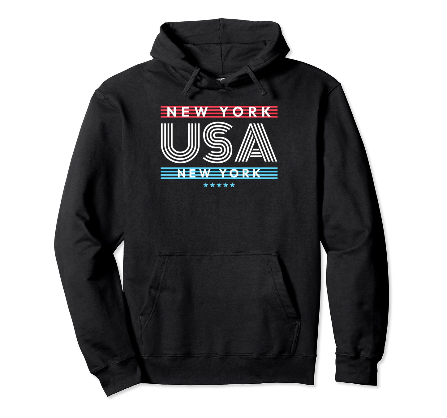 New York Usa Stripes Hoodie - Unique Graphic for Adults - T-Shirt, Sweatshirt, Hoodie