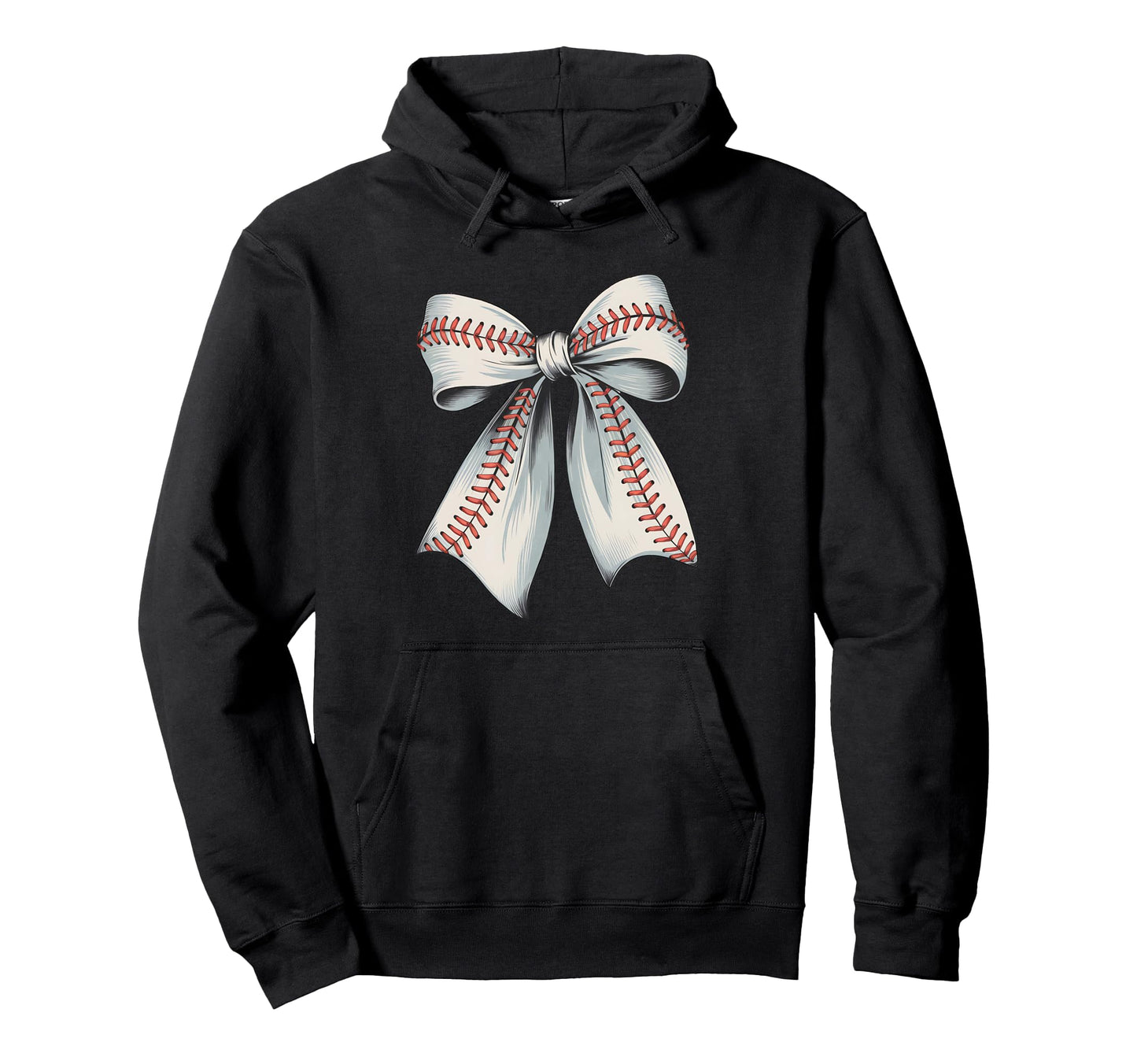 Baseball Softball Coquette Bow Hoodie - Casual Everyday Wear Unisex - T-Shirt, Sweatshirt, Hoodie