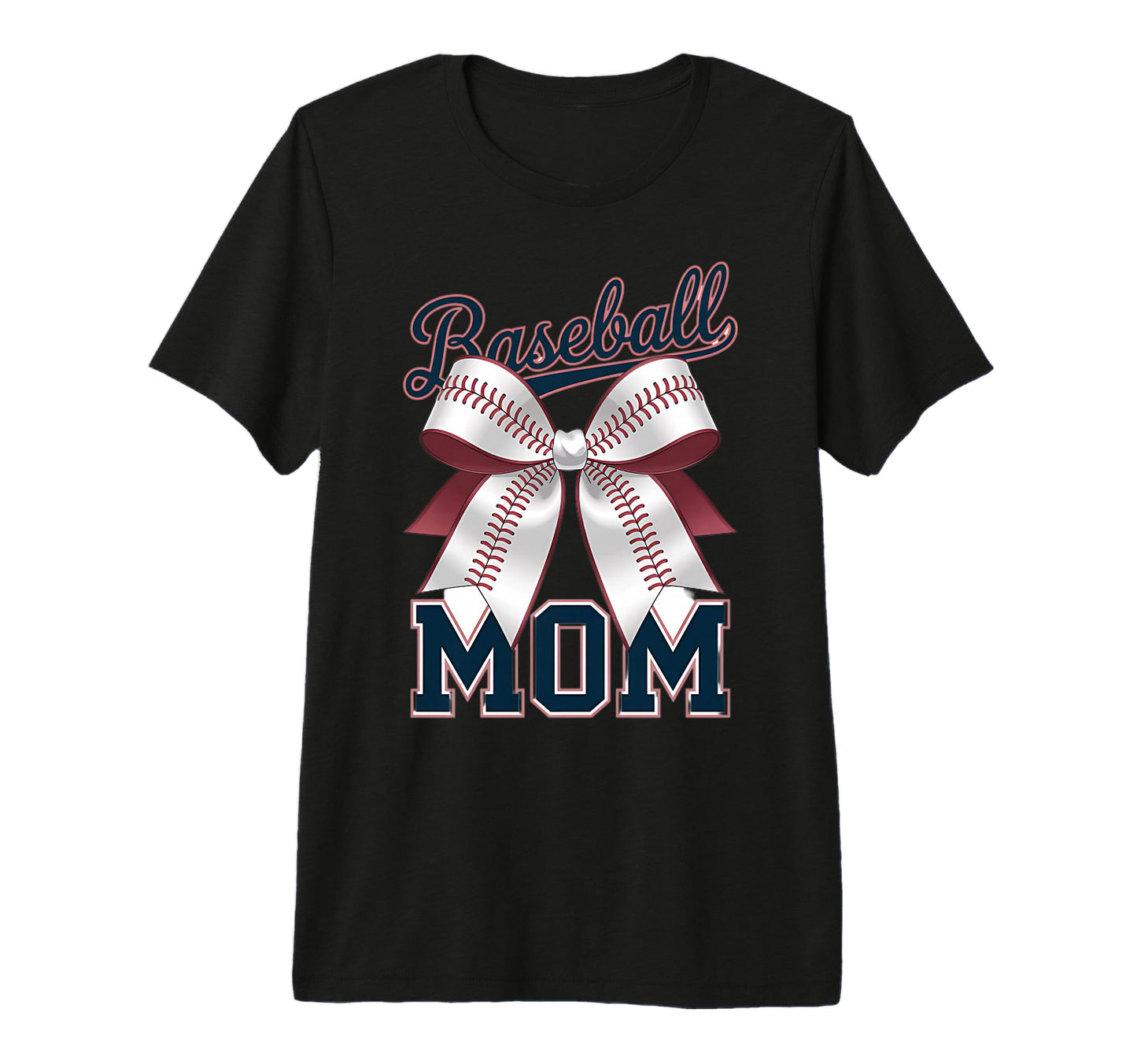 Baseball Mom Coquette Bow Tri Blend T-Shirt - Custom Art Print Unisex - T-Shirt, Sweatshirt, Hoodie