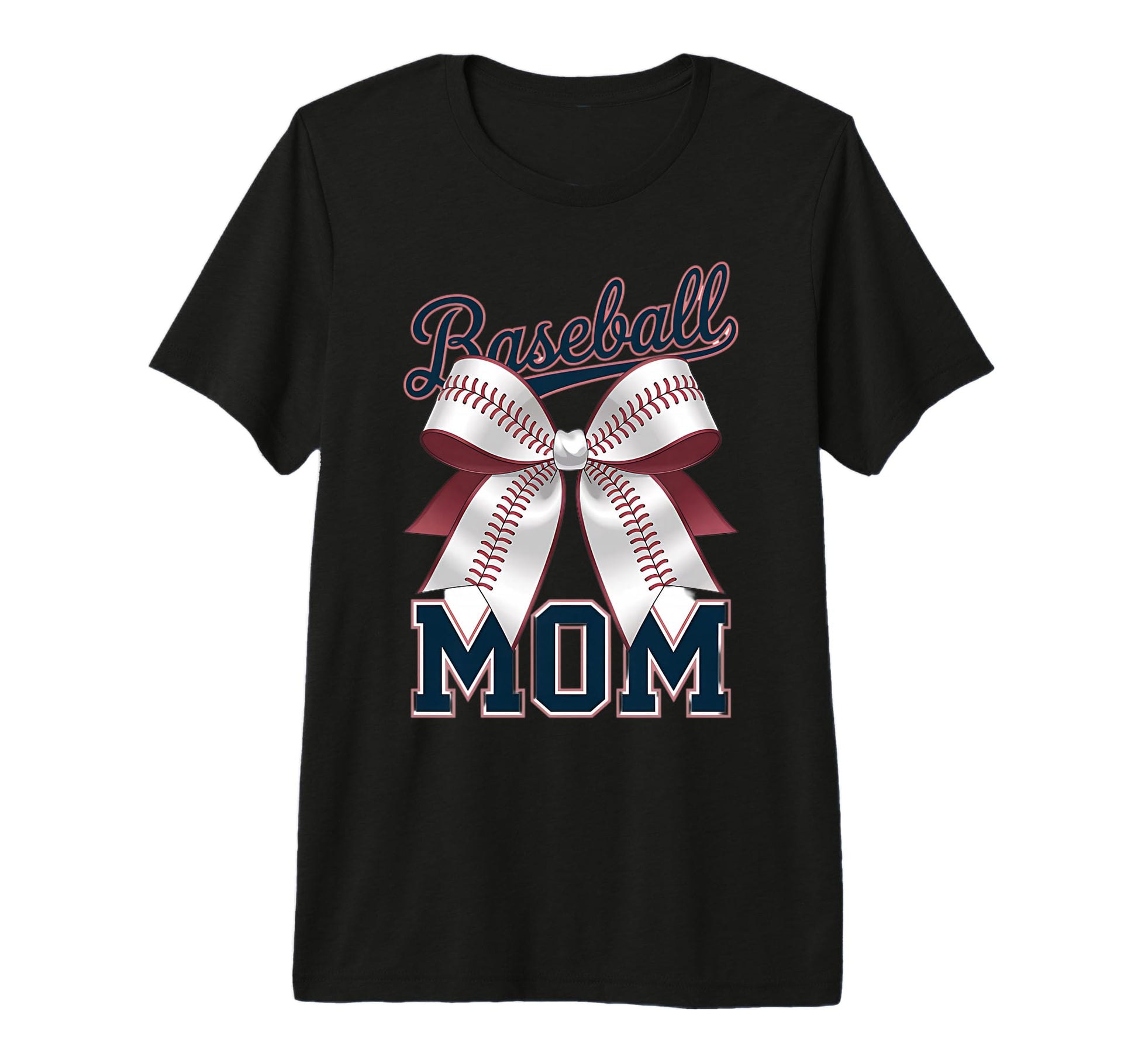 Baseball Mom Coquette Bow Tri Blend T-Shirt - Custom Art Print Unisex - T-Shirt, Sweatshirt, Hoodie