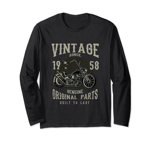 60Th Birthday 1958 Motorcycle T-Shirt - Casual Everyday Wear for Adults - T-Shirt, Sweatshirt, Hoodie