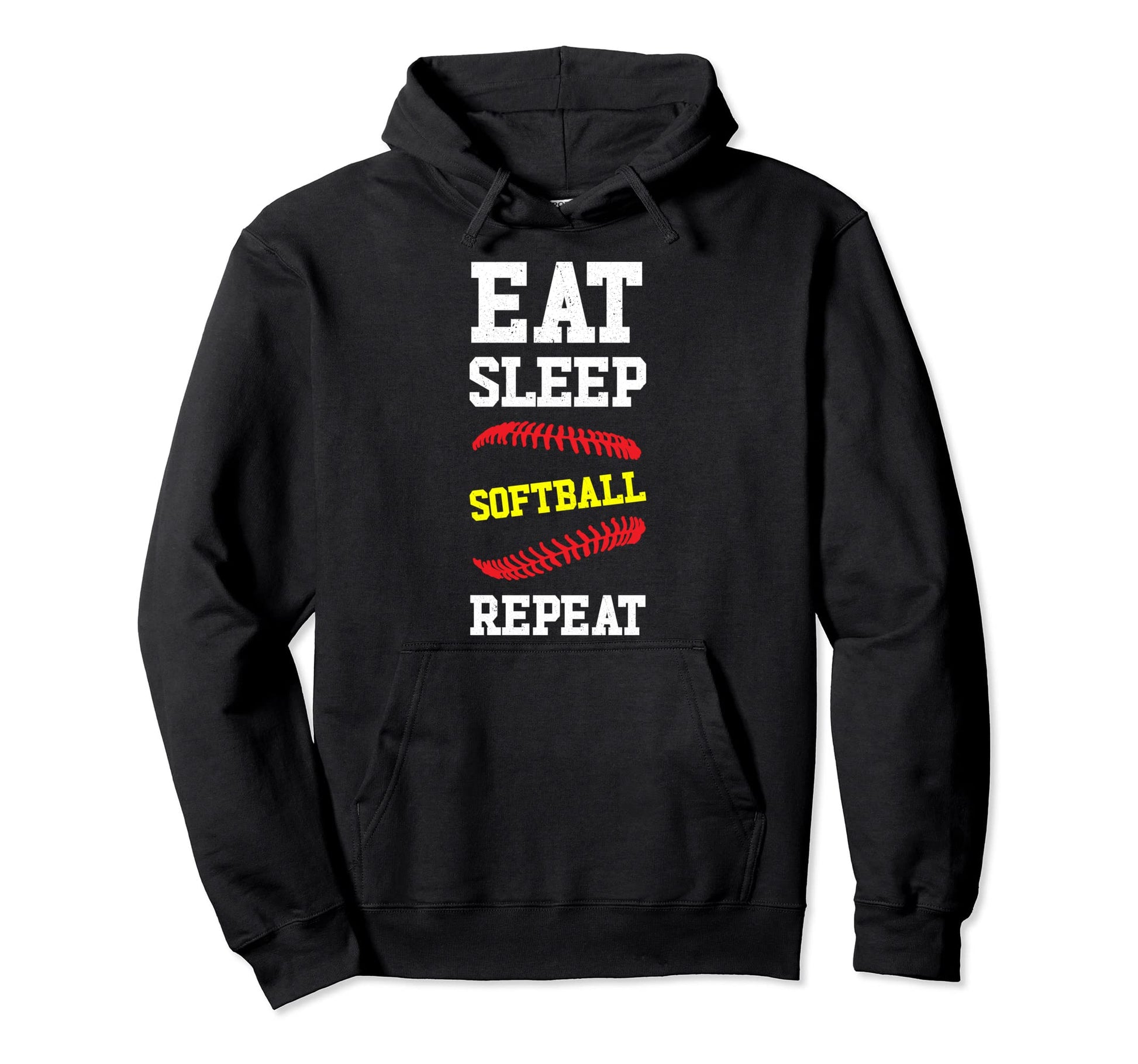 Eat Sleep Softball Repeat Field Hoodie - Casual Everyday Wear Men Women - T-Shirt, Sweatshirt, Hoodie