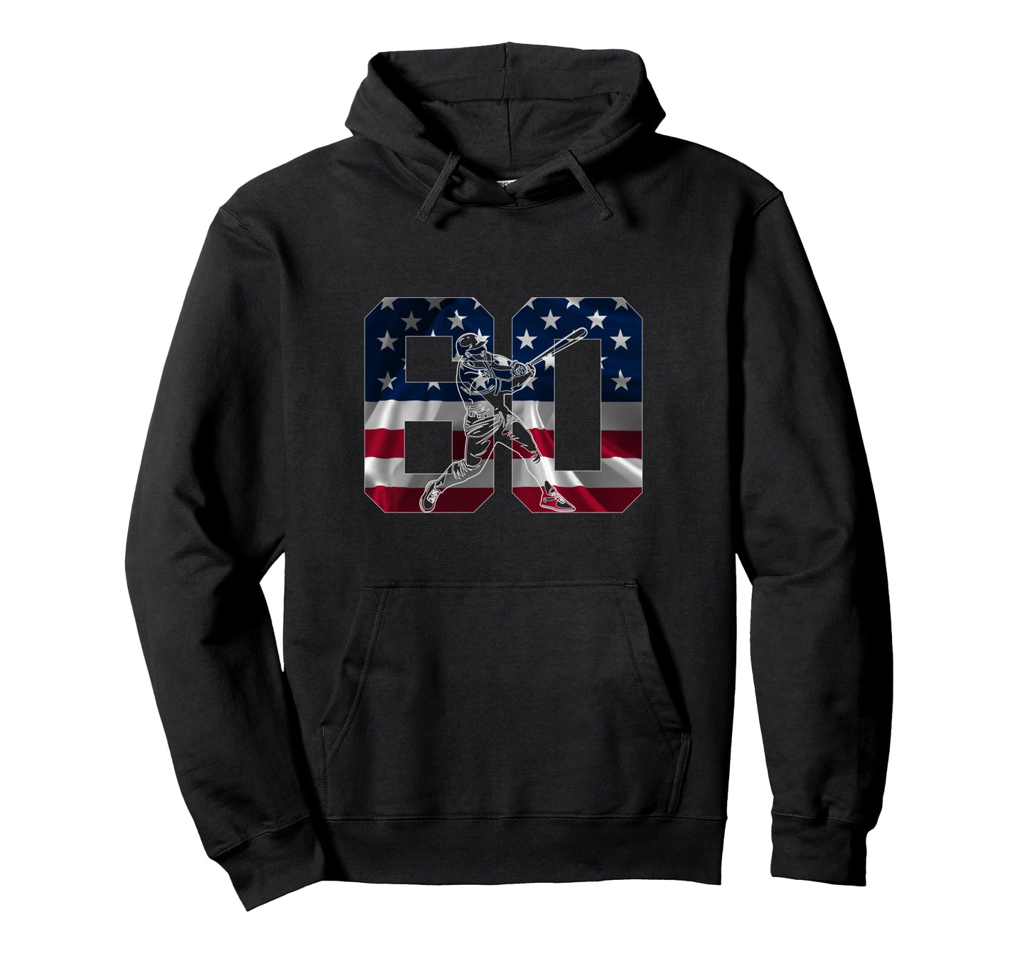 Number 60 Years Baseball 60Th Birthday Hoodie - Graphic Print Men Women - T-Shirt, Sweatshirt, Hoodie