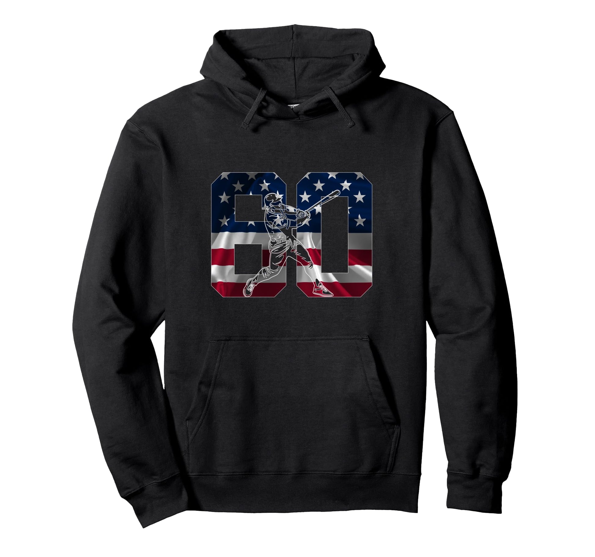 Number 60 Years Baseball 60Th Birthday Hoodie - Graphic Print Men Women - T-Shirt, Sweatshirt, Hoodie