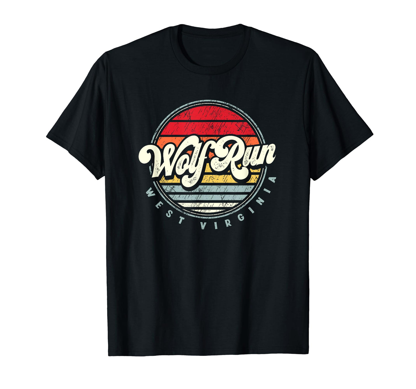 Wolf Run Home State 70S Sunset T-Shirt - Aesthetic Graphic Unisex - T-Shirt, Sweatshirt, Hoodie