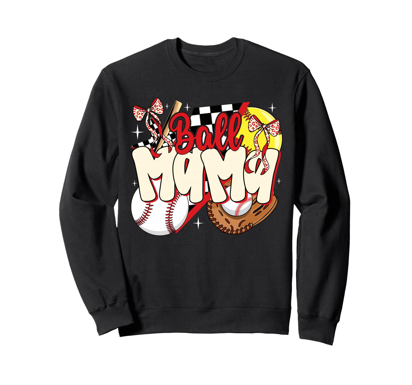 Mom Both Ball Mom Half Softball Sweatshirt - Minimalist Print Men Women - T-Shirt, Sweatshirt, Hoodie
