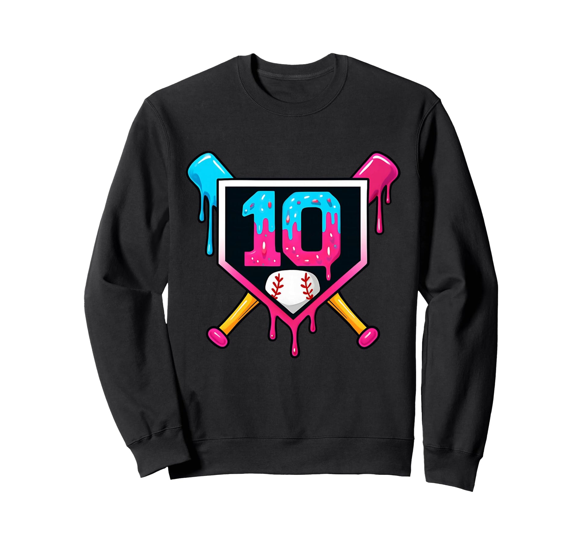 Ice Cream Drip 9Th Birthday 10 Sweatshirt - Fun Novelty Design for Adults - T-Shirt, Sweatshirt, Hoodie